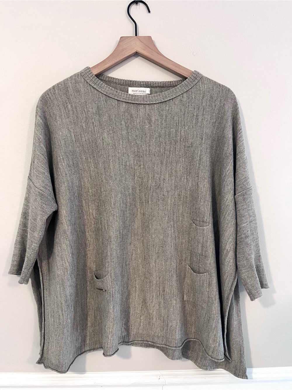 MerSea Women’s Catalina Sweater Tunic Size S/M Loose Relaxed Fit Gray